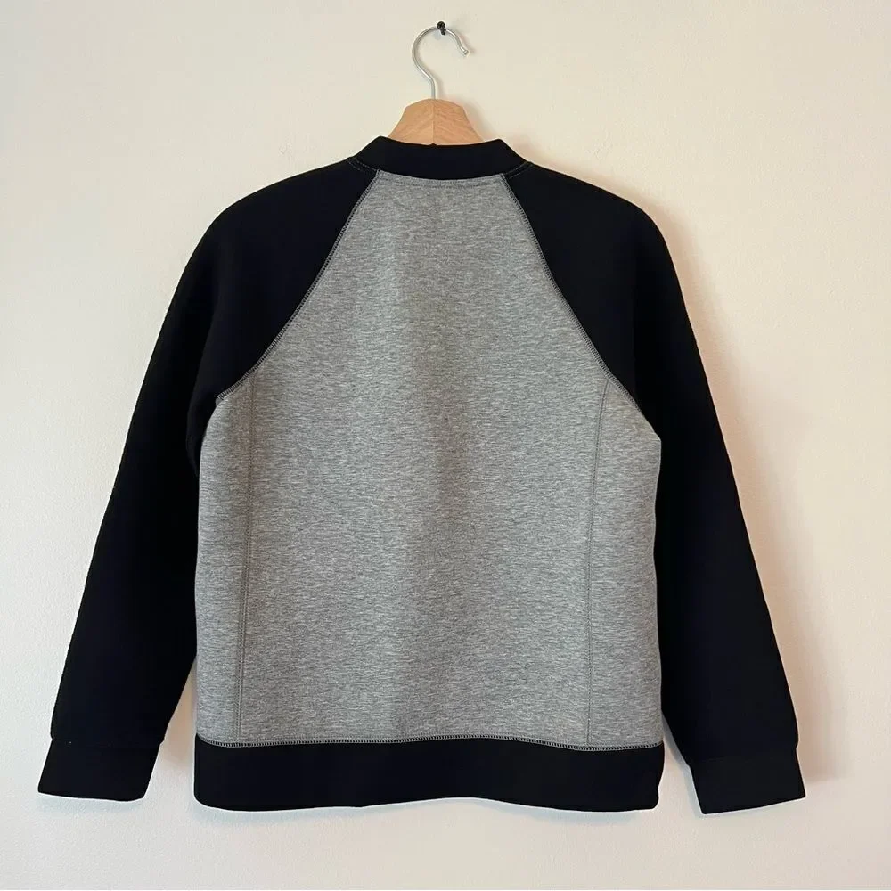J. Crew Surf Varsity Neoprene Jacket Black Gray Size 6 Full Zip Sport